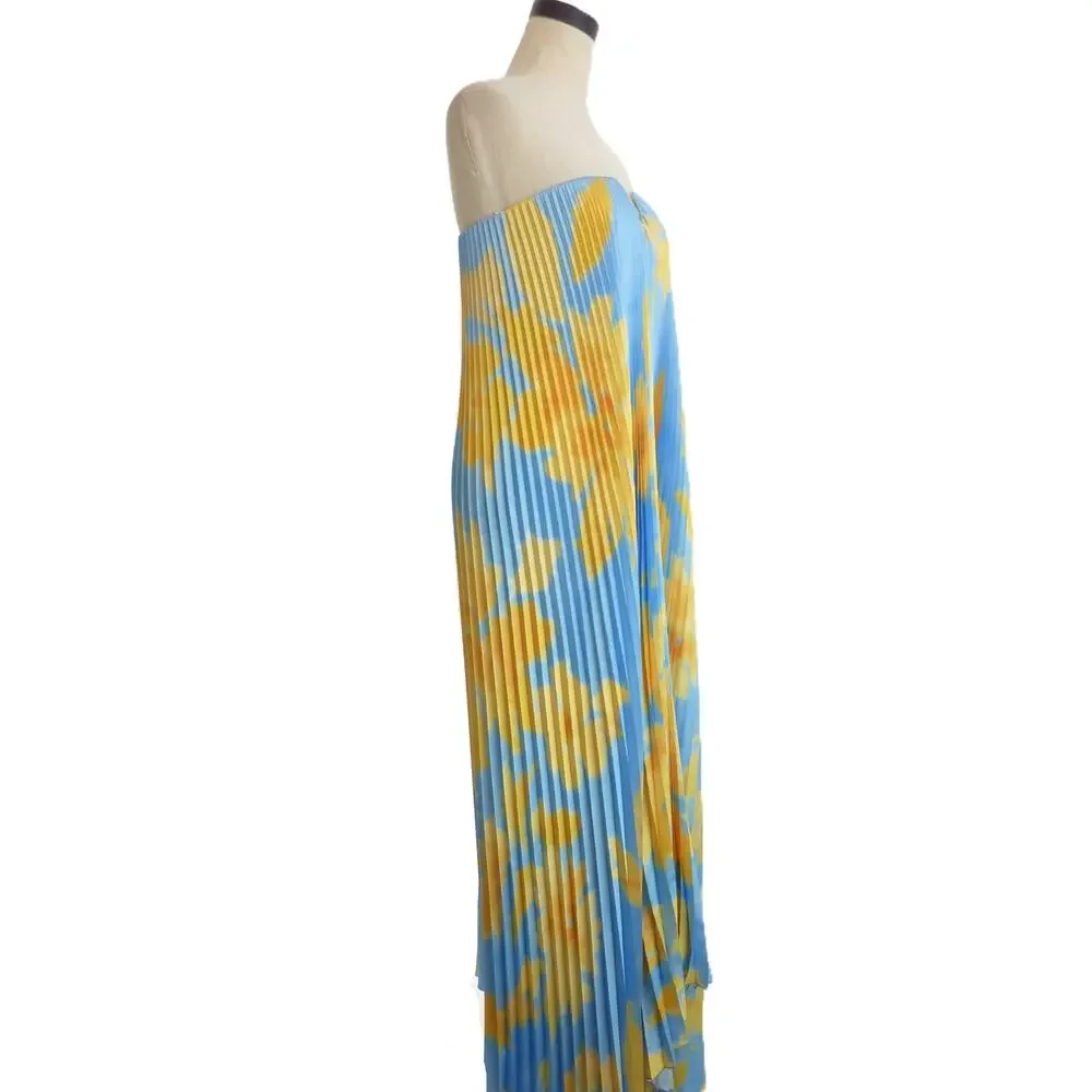 Blue and Yellow Maxi Dress - Picture 2 of 8